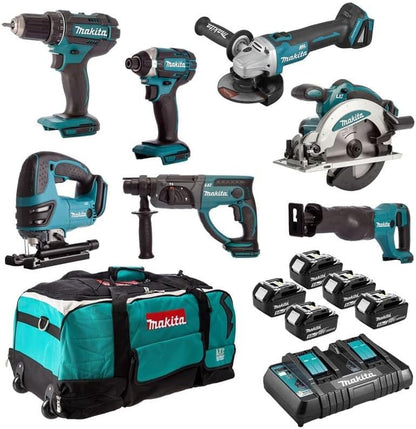 Conjunto de 7 máquinas MaKITA (DDF482 + DTD152 + DGA504 + DSS610 + DHR202 + DJR186 + DJV180) - DLX7013PT1